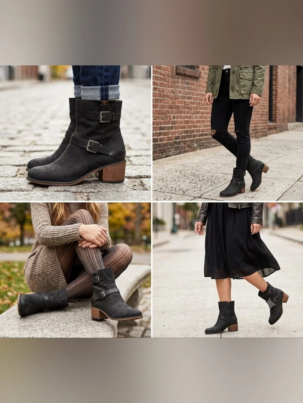 Franco Sarto Larisa 2 Nubuck Leather Moto Ankle Boots 2
